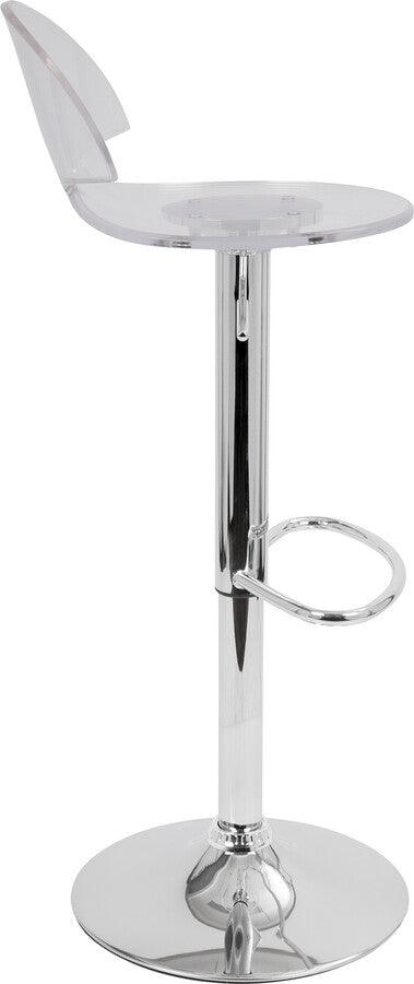 Lumisource Barstools - Venti Contemporary Adjustable Barstool with Swivel in Clear Acrylic