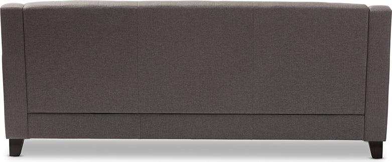 Wholesale Interiors Sofas & Couches - Arcadia Grey Fabric Upholstered Button-Tufted Living Room 3-Seater Sofa