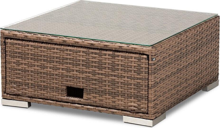 Addison Modern Outdoor Patio Set with Adjustable Recliner Light Brown