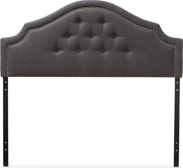 Wholesale Interiors Headboards - Cora Modern and Contemporary Dark Gray Fabric Upholstered King Size Headboard