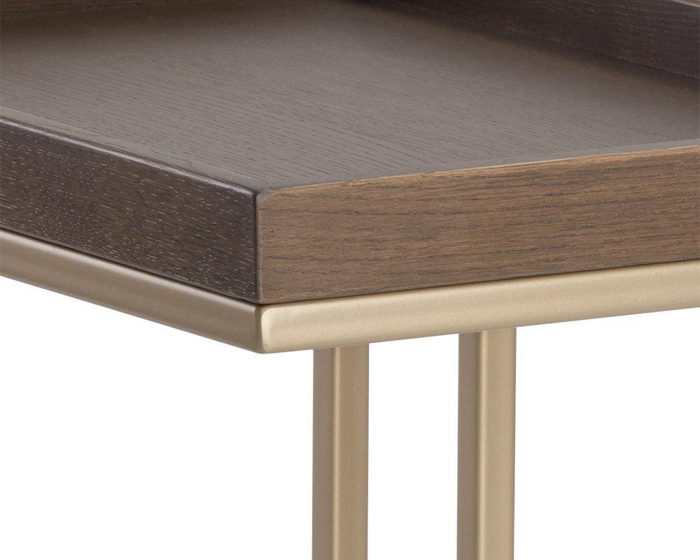 SUNPAN Side & End Tables - Arden C-Shaped End Table - Gold - Raw Umber