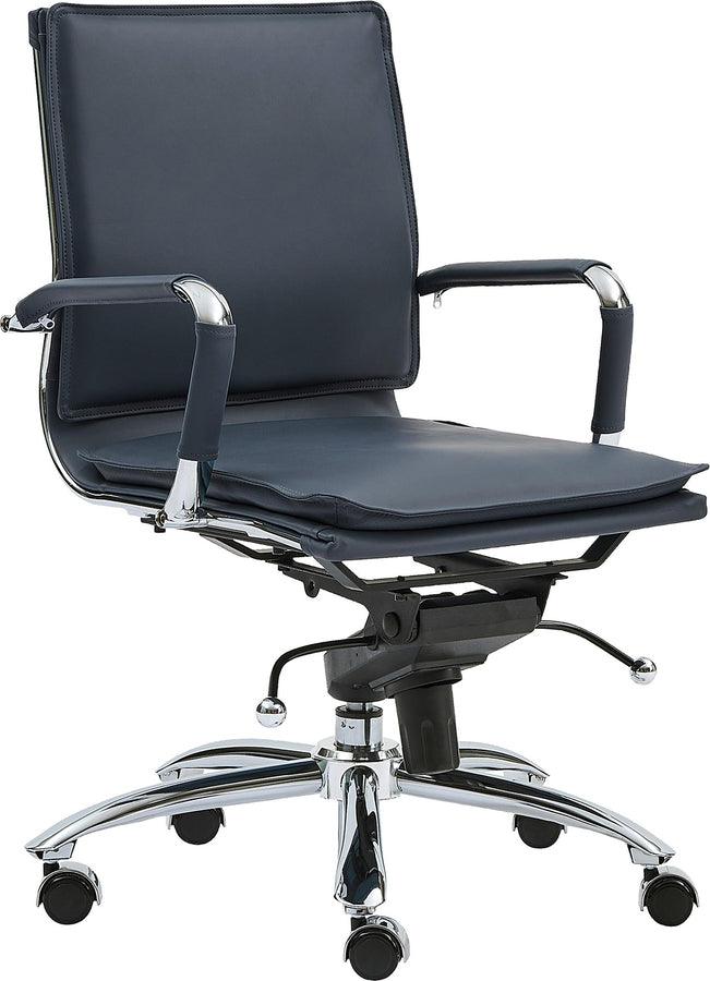 Euro Style Task Chairs - Gunar Pro Low Back Office Chair With Armrests Blue