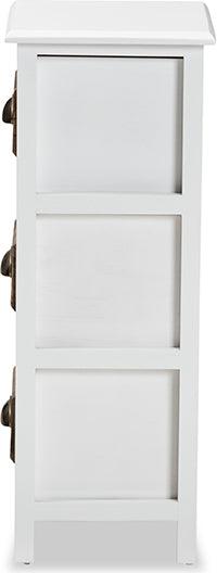 Wholesale Interiors Bedroom Organization - Fanning Modern and Contemporary Two-Tone White and Brown Wood 3-Drawer Storage Unit