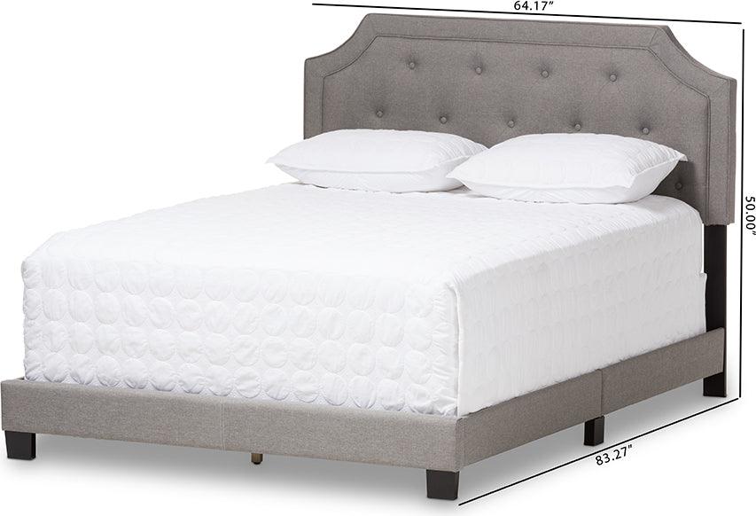 Wholesale Interiors Beds - Willis Modern and Contemporary Light Grey Fabric Upholstered Full Size Bed