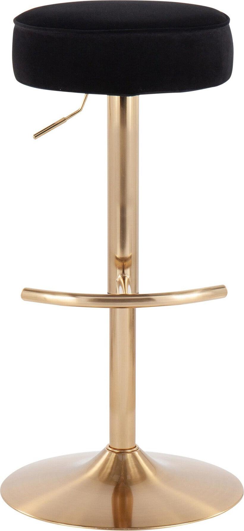 Lumisource Barstools - Velvet Dot Barstool Gold & Black