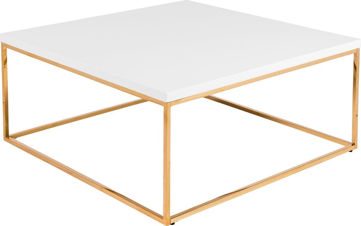 Euro Style Coffee Tables - Teresa Square Coffee Table White & Gold