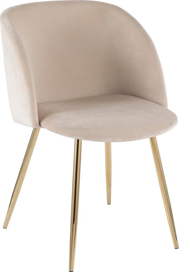 Lumisource Dining Chairs - Fran Contemporary Chair in Gold Metal and Cream Velvet - Set of 2