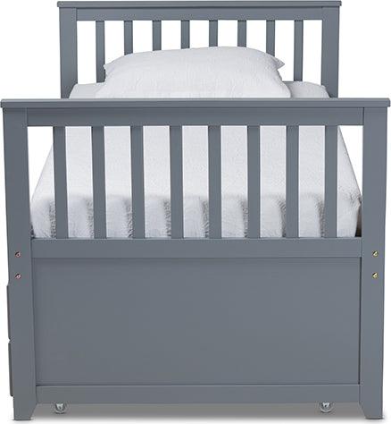 Wholesale Interiors Daybeds - Trine Classic And Traditional Grey Finished Wood Twin Size Daybed With Trundle