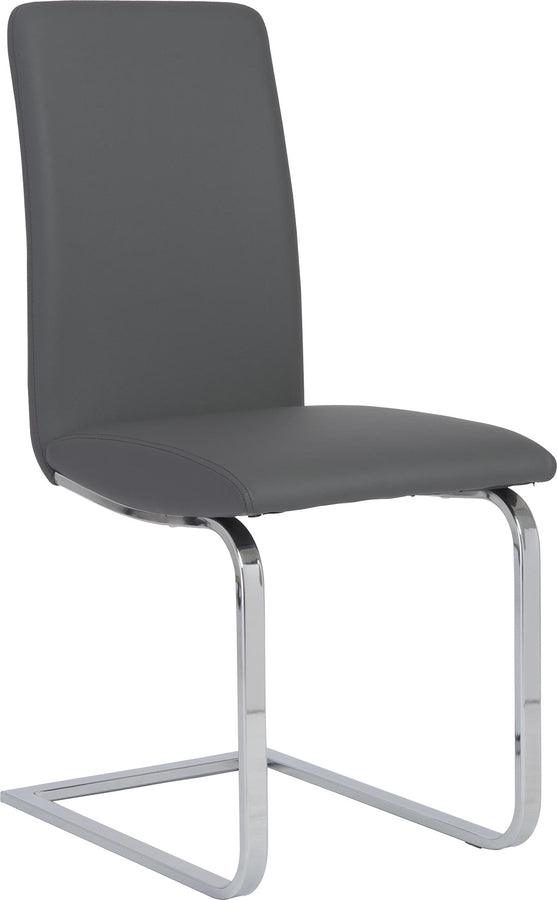 Euro Style Dining Chairs - Cinzia Dining Chair in Gray with Chrome Legs - Set of 2