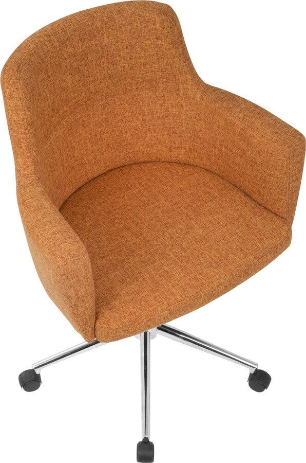Lumisource Task Chairs - Andrew Contemporary Adjustable Office Chair in Orange