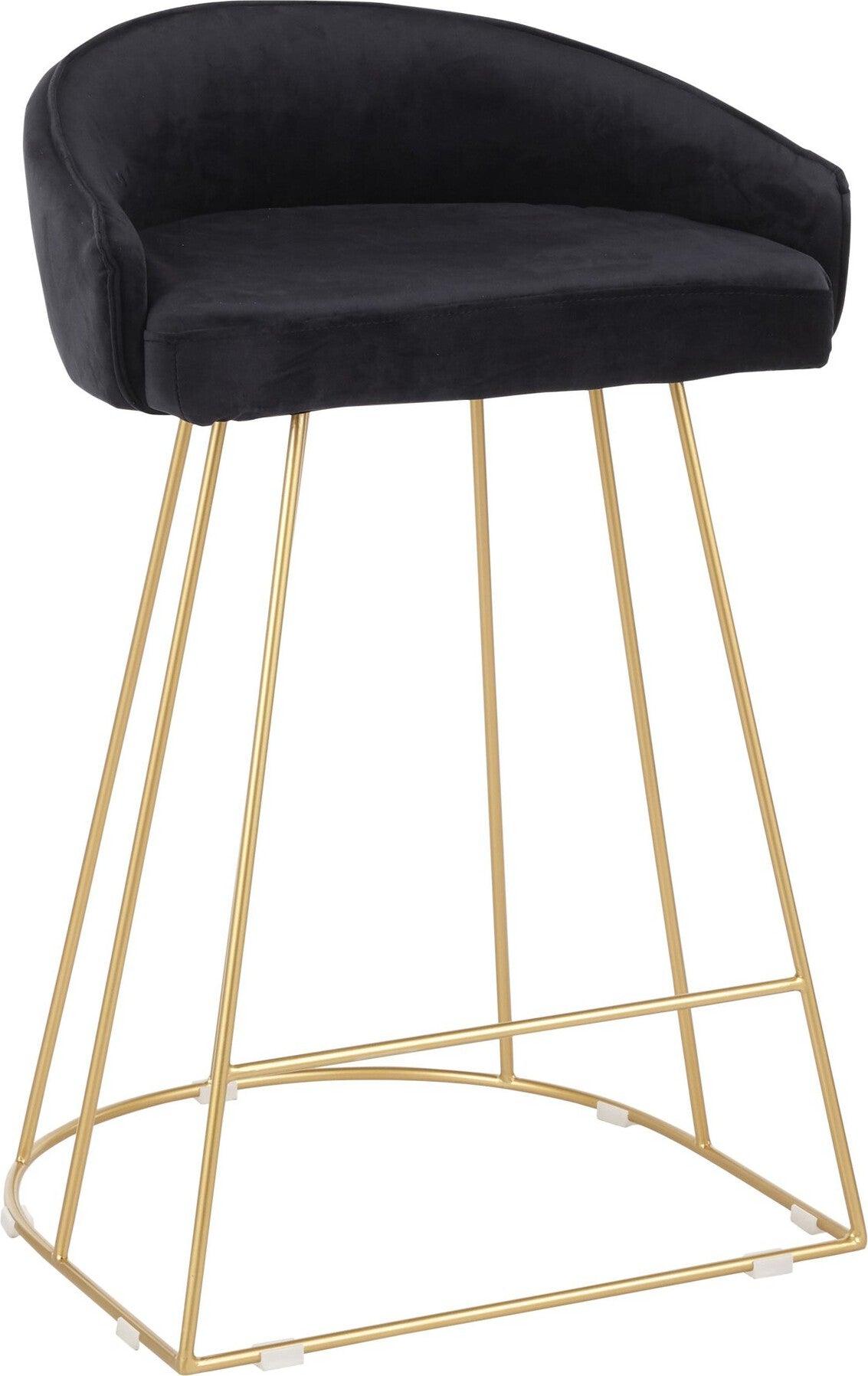 Lumisource Barstools - Canary Counter Stool Gold & Black (Set of 2)