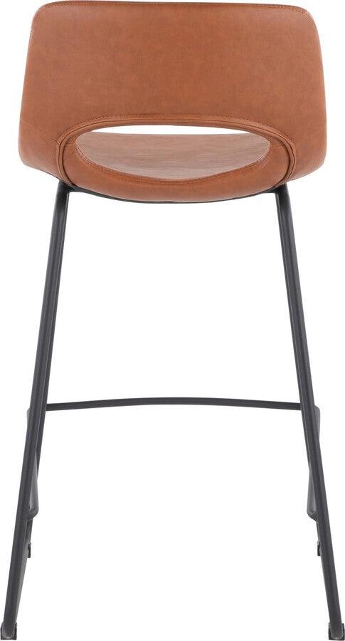 Lumisource Barstools - Robbi Counter Stool In Black Steel & Camel Faux Leather (Set of 2)