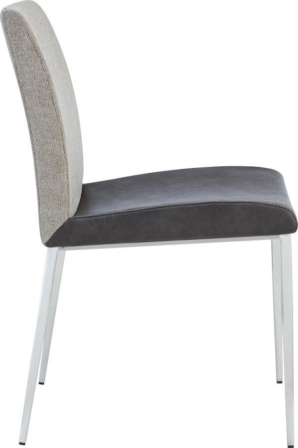 Euro Style Dining Chairs - Rasmus Side Chair with Dark Gray & Light Brown Fabric -Set of 2