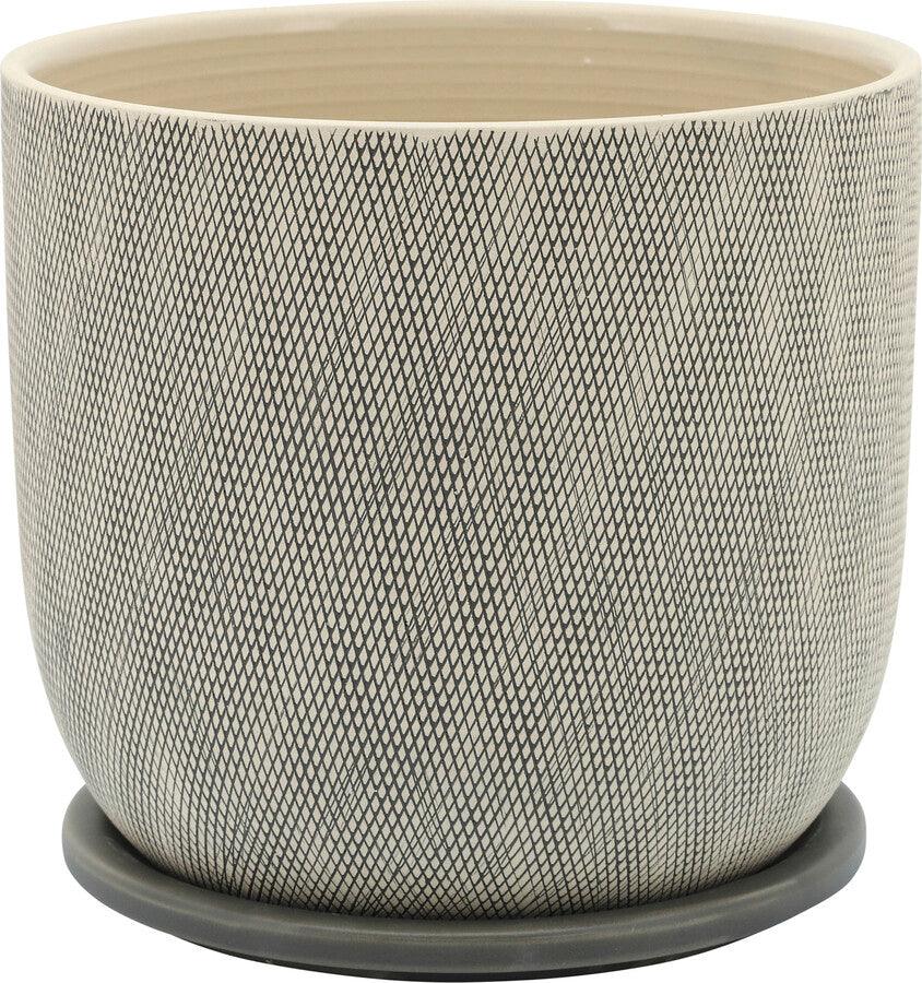 Sagebrook Home Planters - 8" Mesh Planter W/ SauCeremic Gray