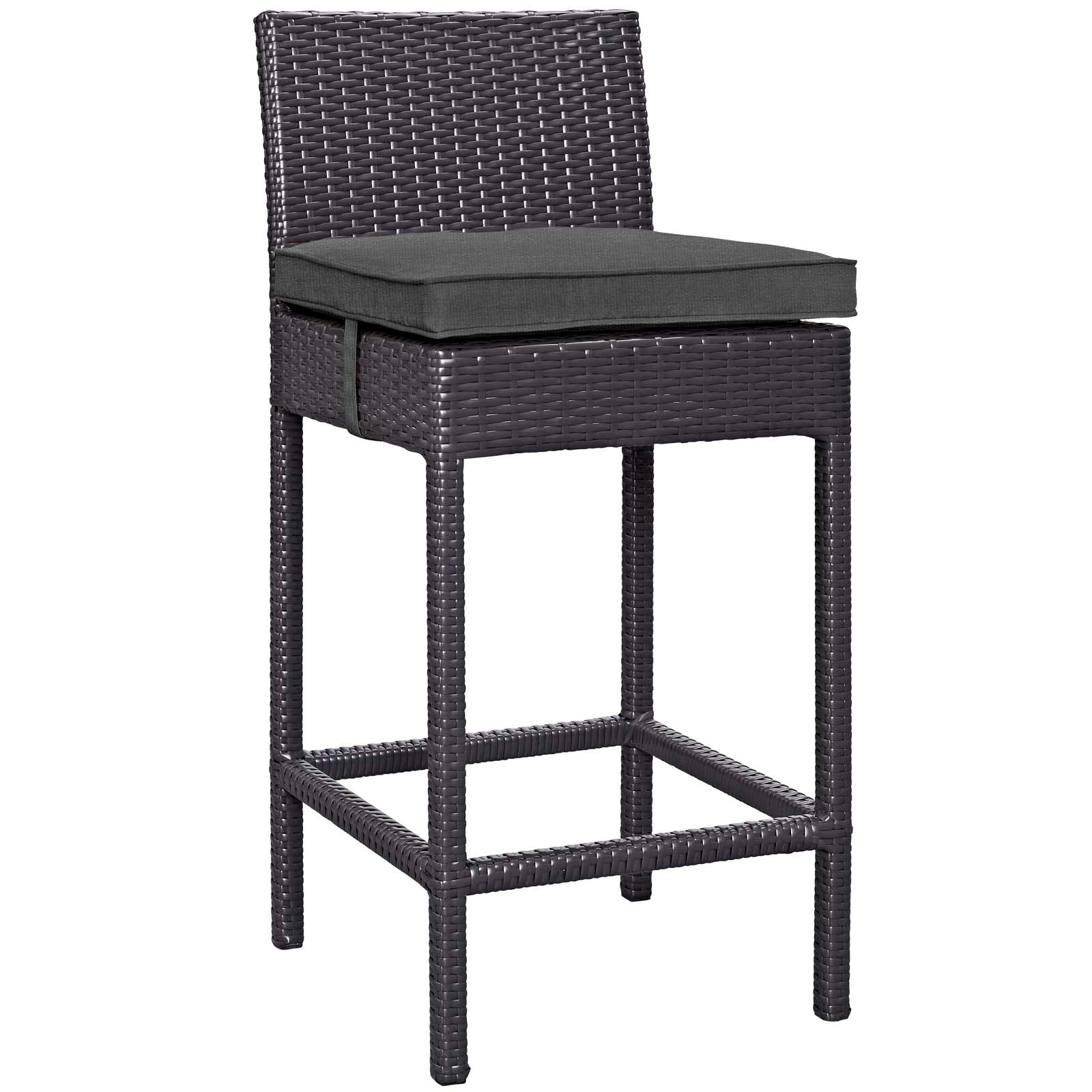 Modway Outdoor Barstools - Convene Outdoor Patio Fabric Bar Stool Espresso Charcoal