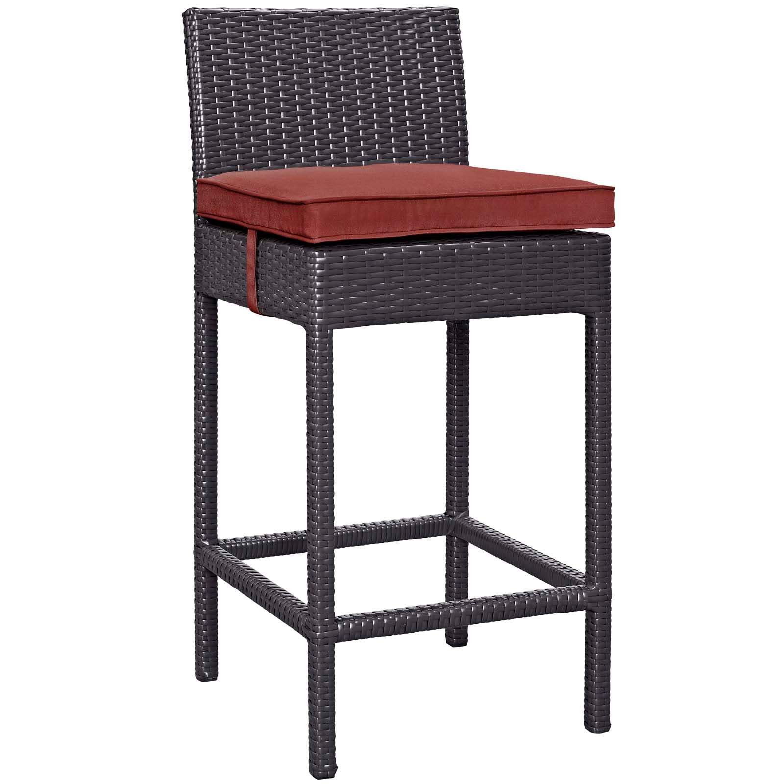 Modway Outdoor Barstools - Convene Outdoor Patio Fabric Bar Stool Espresso Currant