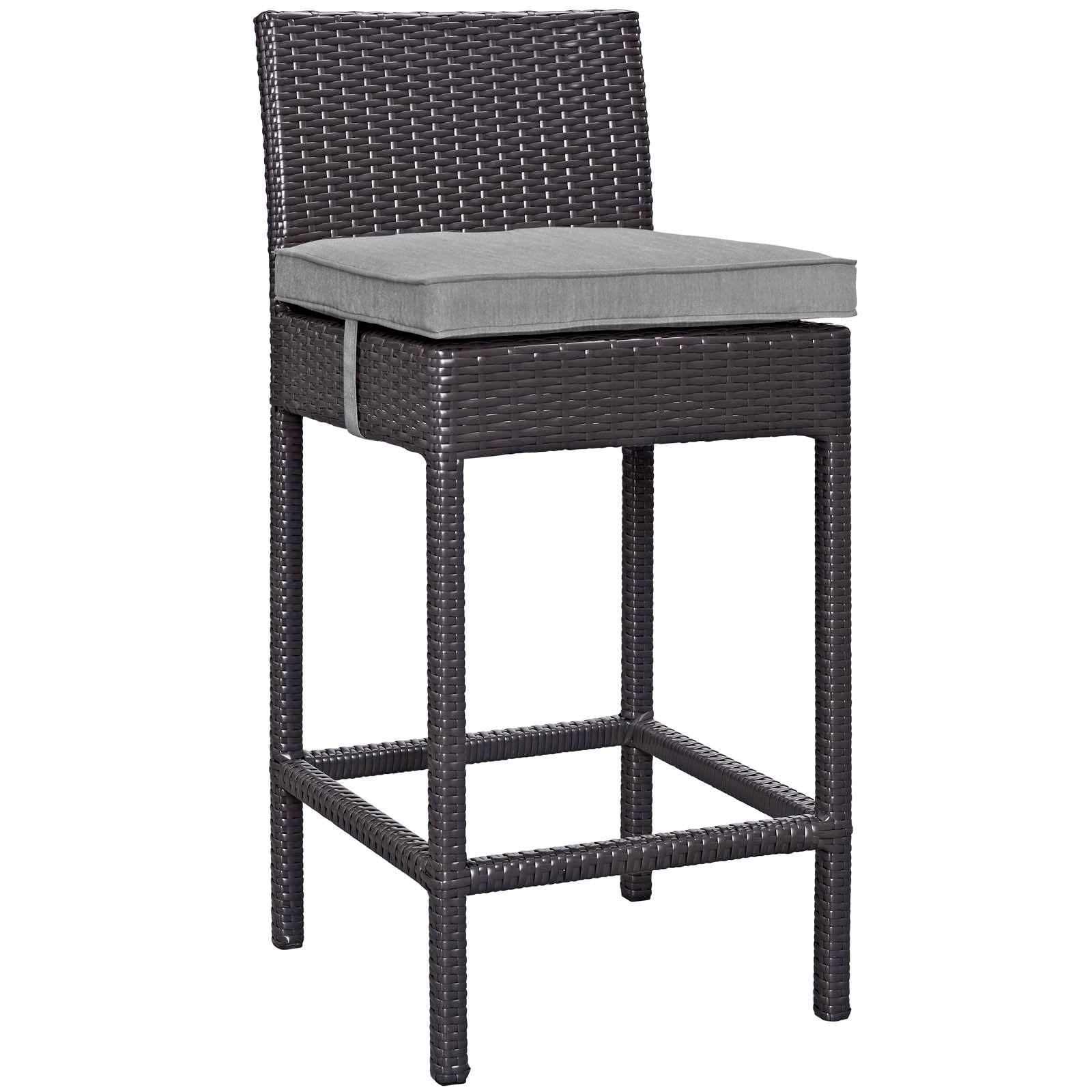 Modway Outdoor Barstools - Convene Outdoor Patio Fabric Bar Stool Espresso Gray