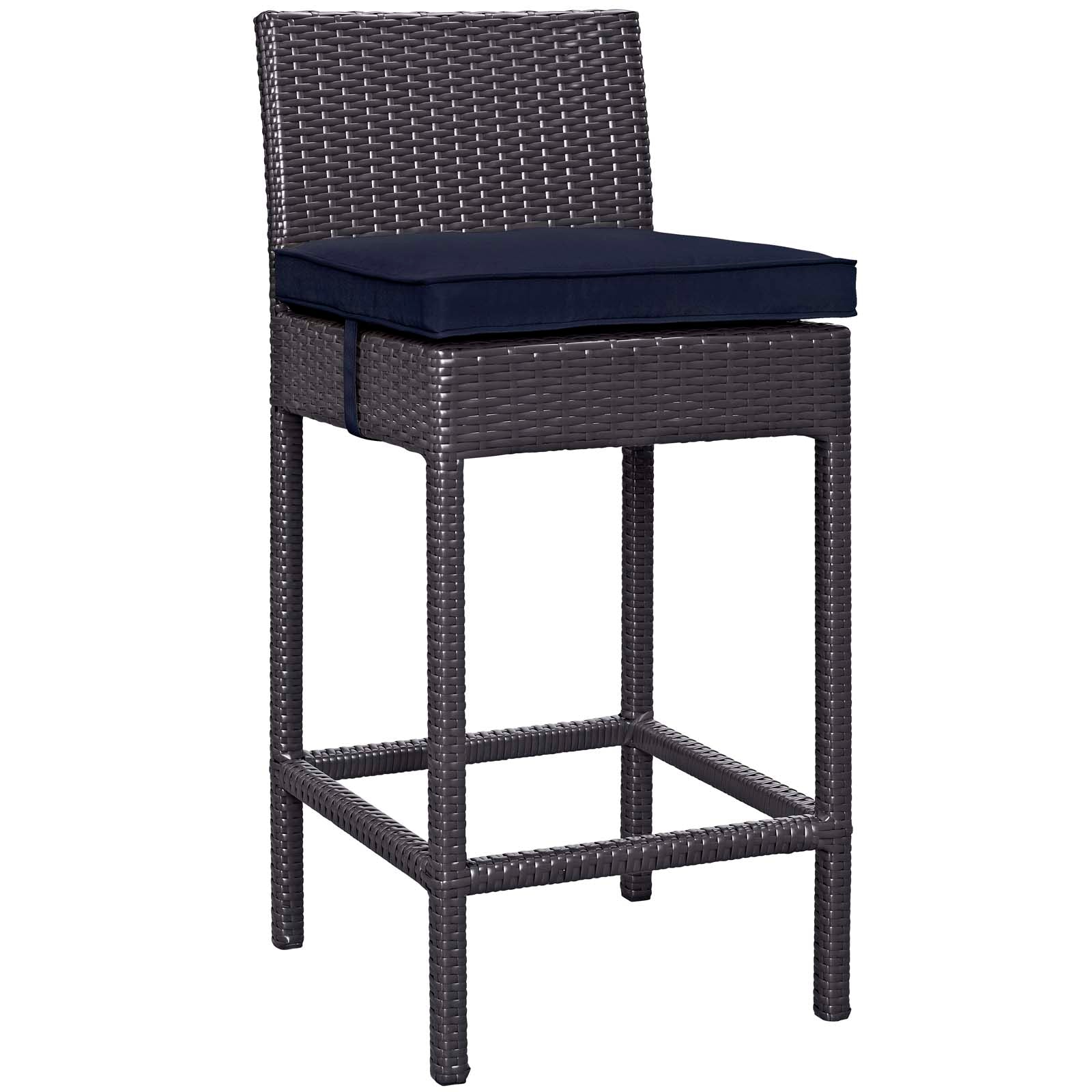 Modway Outdoor Barstools - Convene Outdoor Patio Fabric Bar Stool Espresso Navy