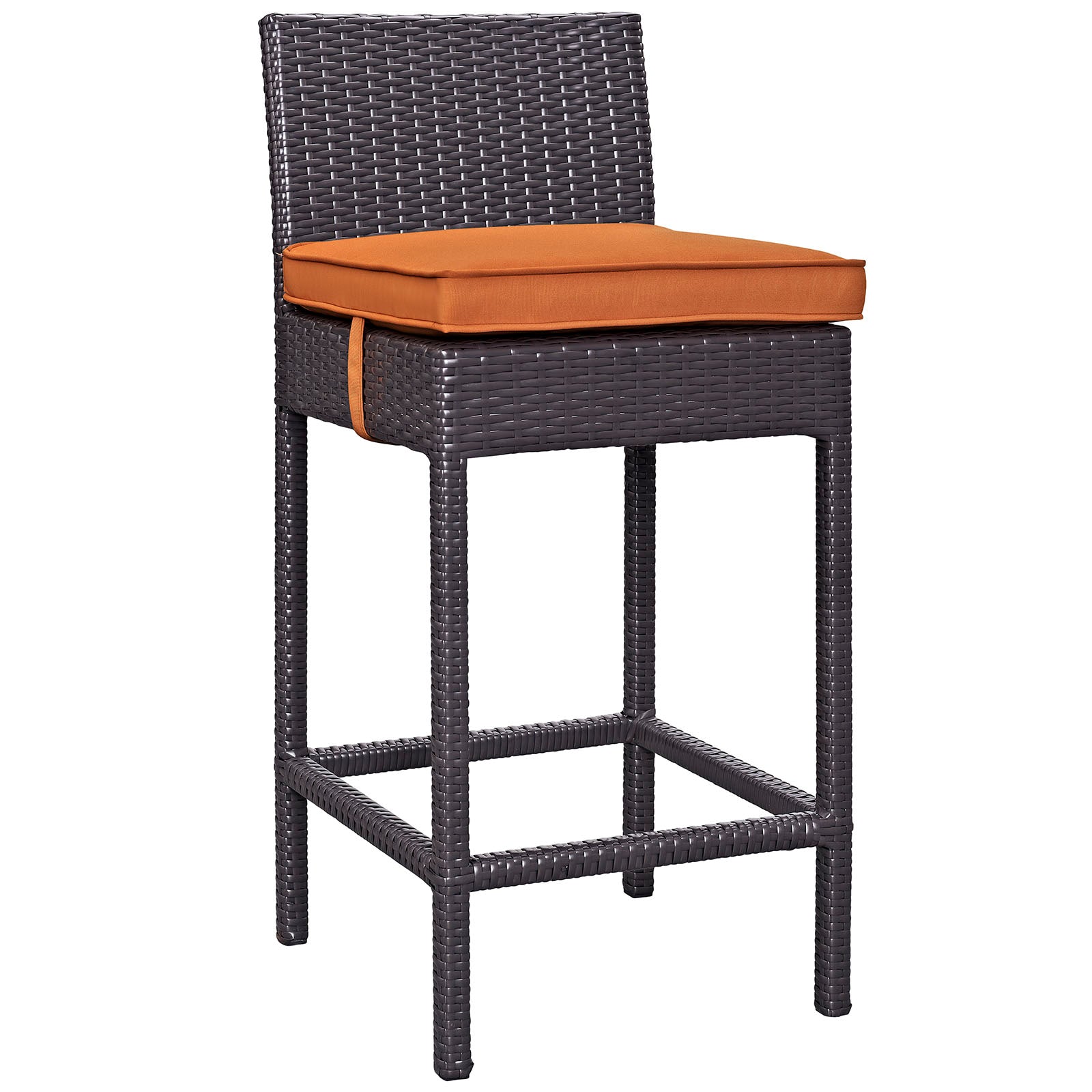 Modway Outdoor Barstools - Convene Outdoor Patio Fabric Bar Stool Espresso Orange