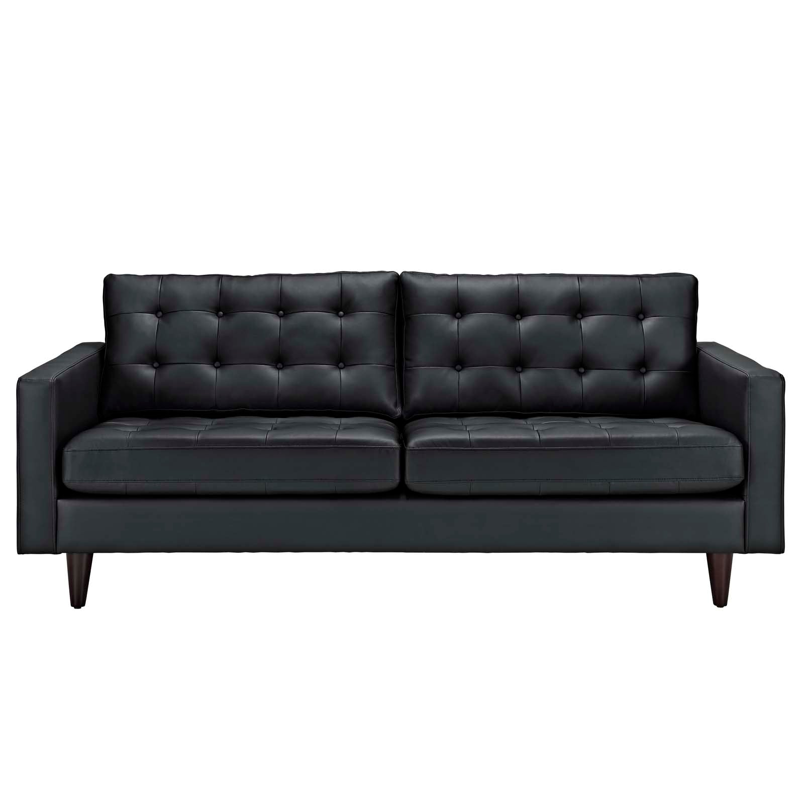 Modway Sofas & Couches - Empress Bonded Leather Sofa Black