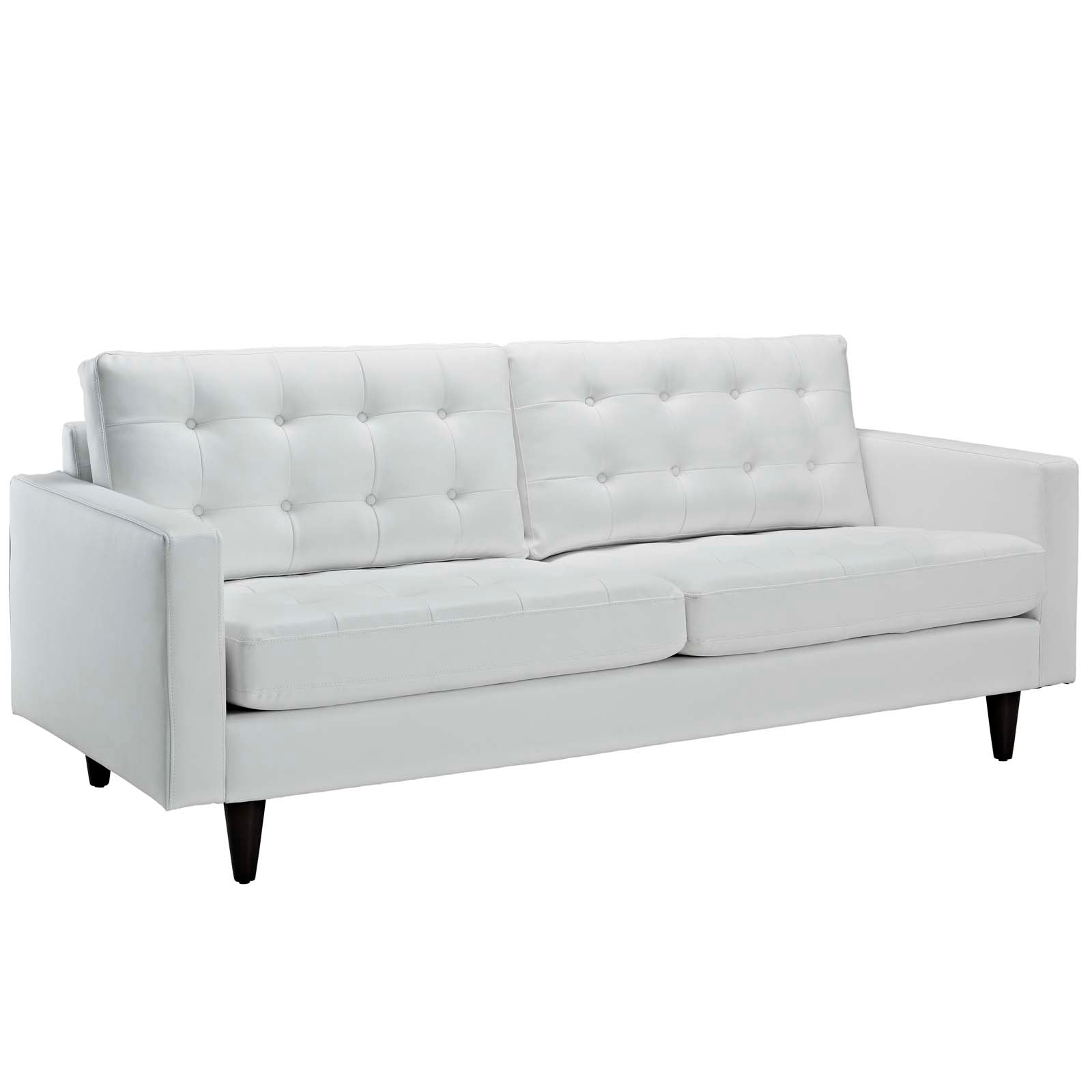 Modway Sofas & Couches - Empress Bonded Leather Sofa White