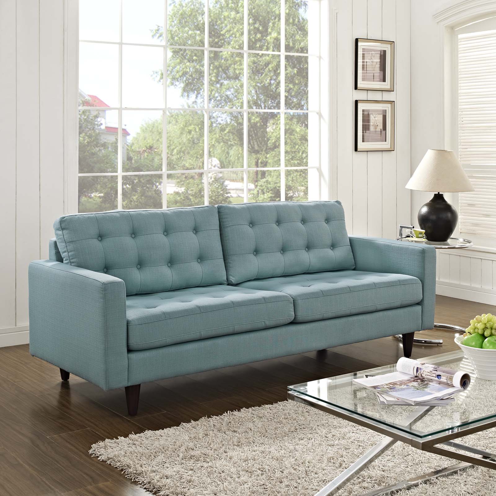 Modway Sofas & Couches - Empress Upholstered Fabric Sofa Laguna