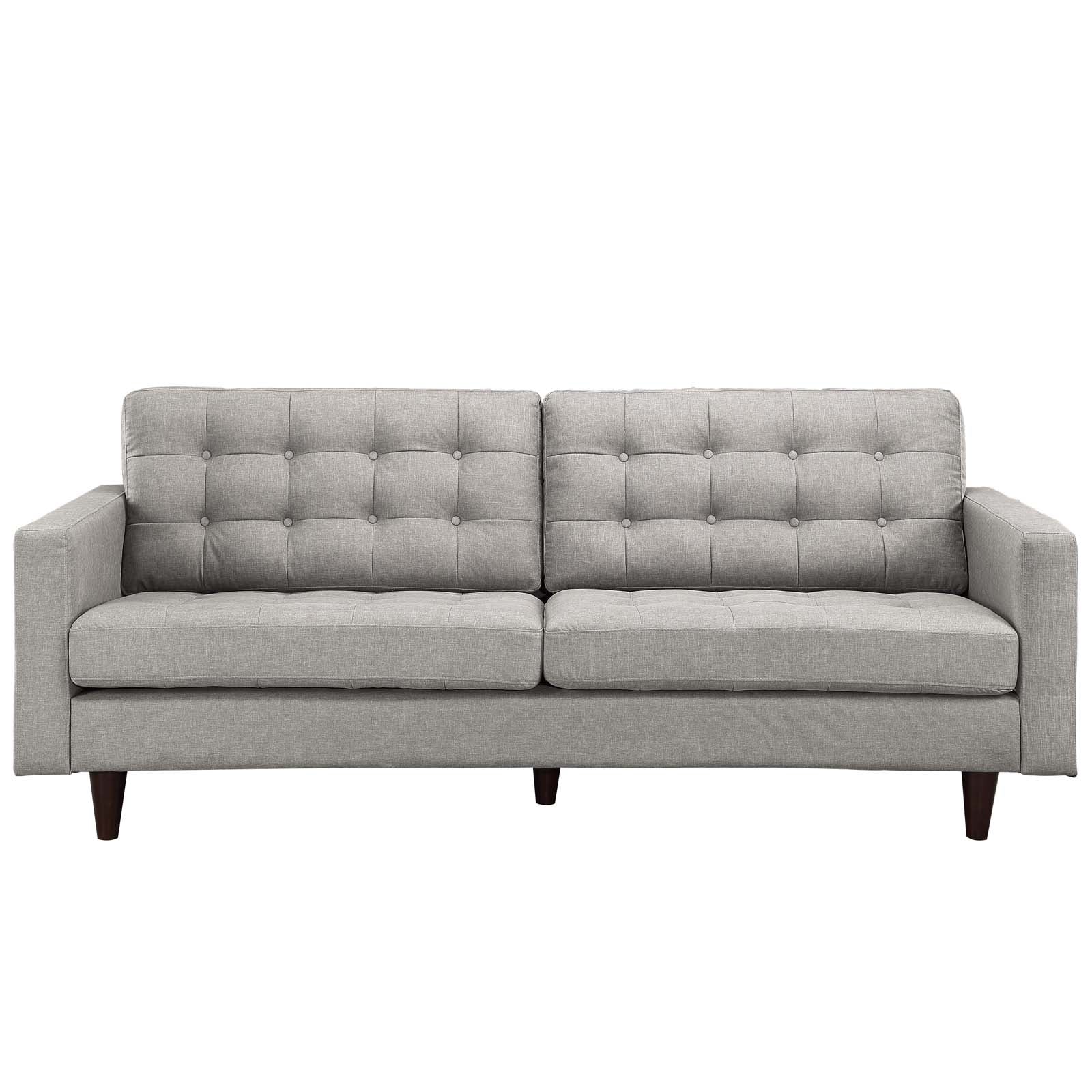 Modway Sofas & Couches - Empress Upholstered Fabric Sofa Light Gray