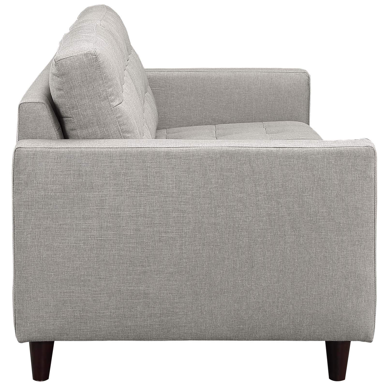 Modway Sofas & Couches - Empress Upholstered Fabric Sofa Light Gray