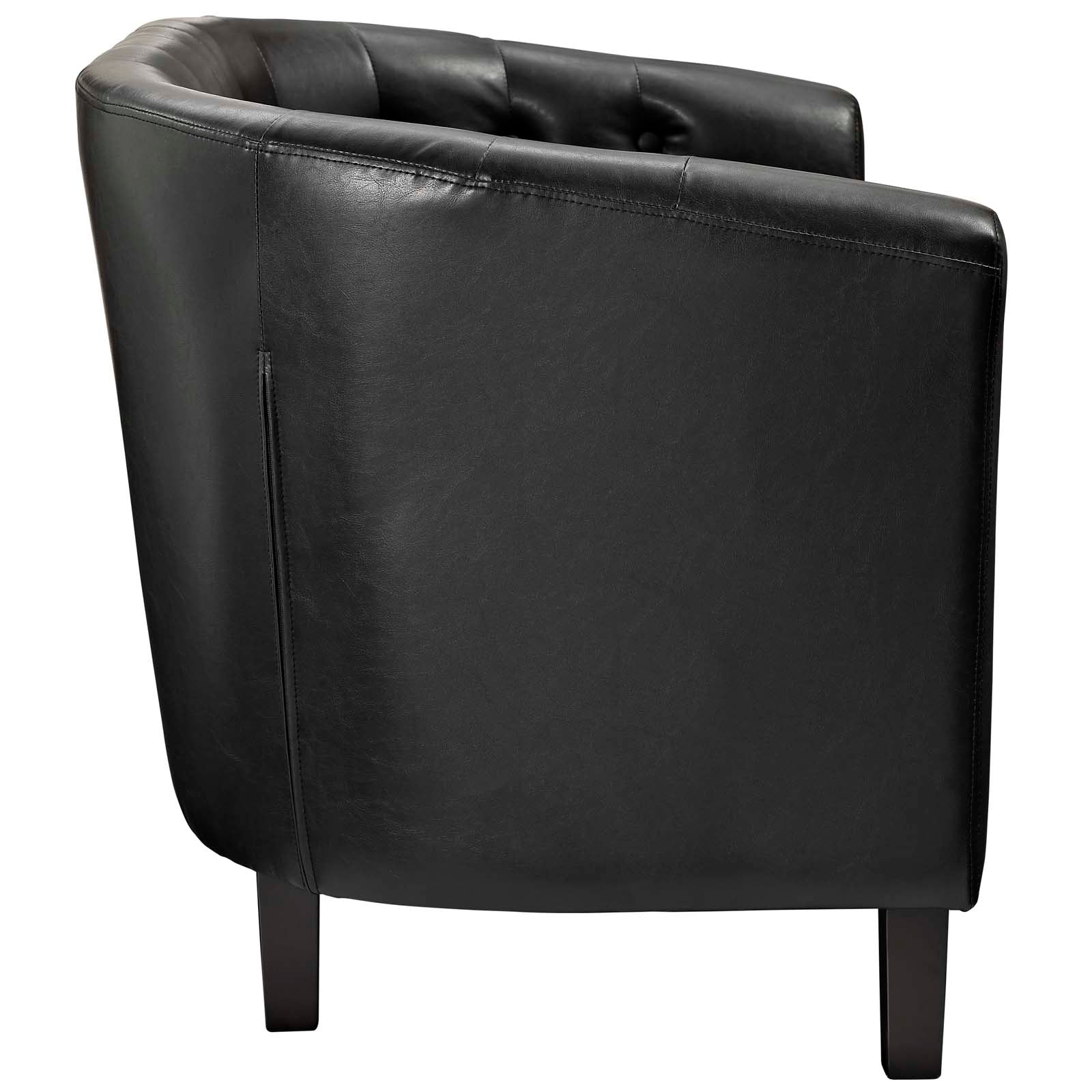 Modway Loveseats - Prospect Upholstered Vinyl Loveseat Black