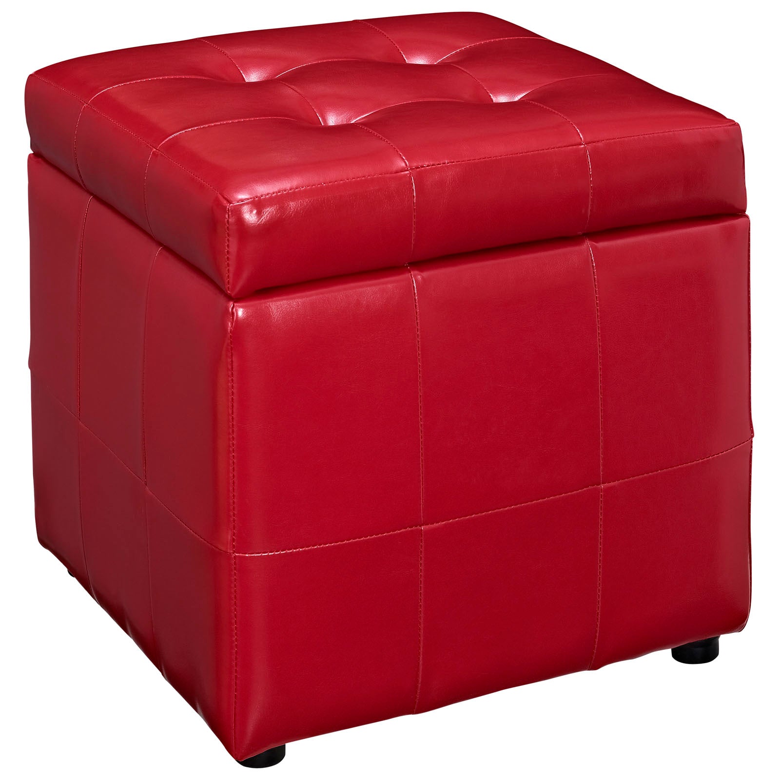 Modway Ottomans & Stools - Volt Storage Upholstered Vinyl Ottoman Red