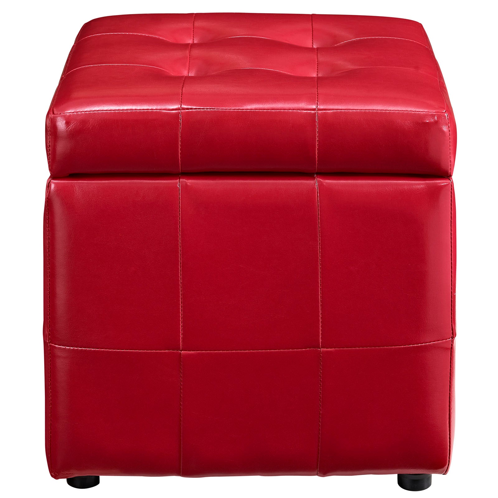 Modway Ottomans & Stools - Volt Storage Upholstered Vinyl Ottoman Red