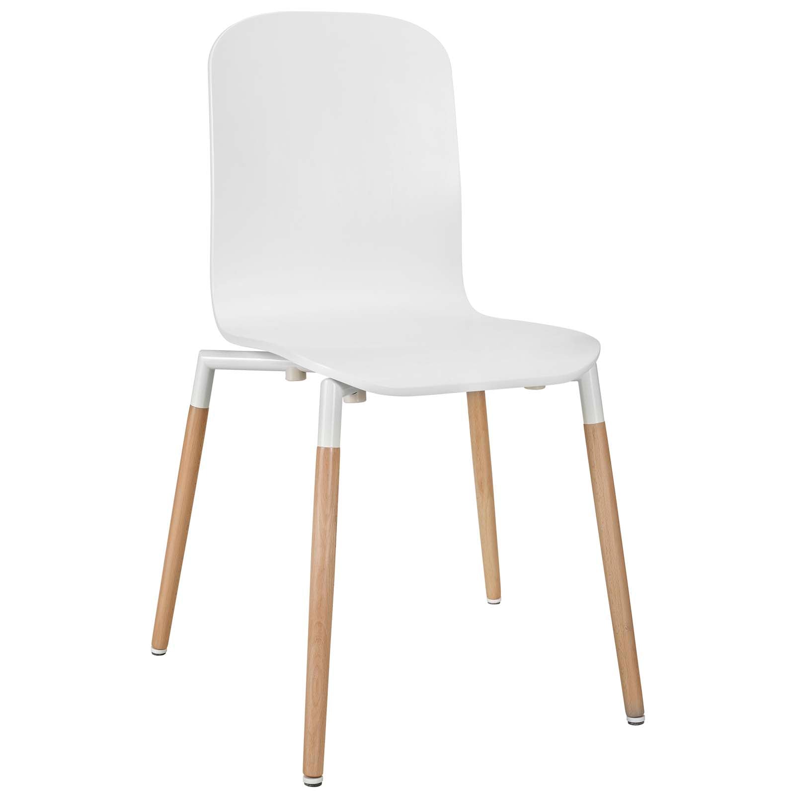 Modway Dining Chairs - Stack Dining Wood Side Chair White