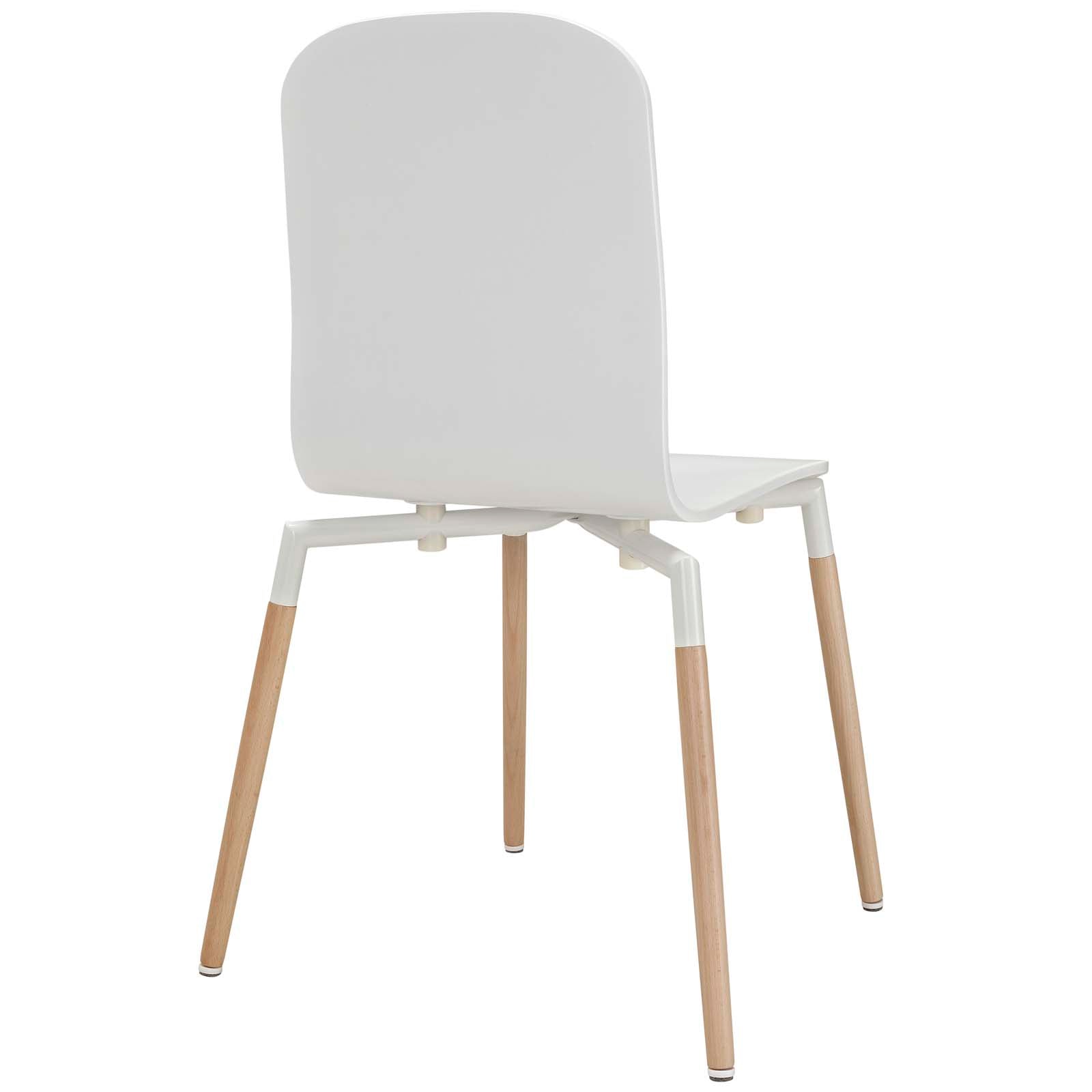 Modway Dining Chairs - Stack Dining Wood Side Chair White