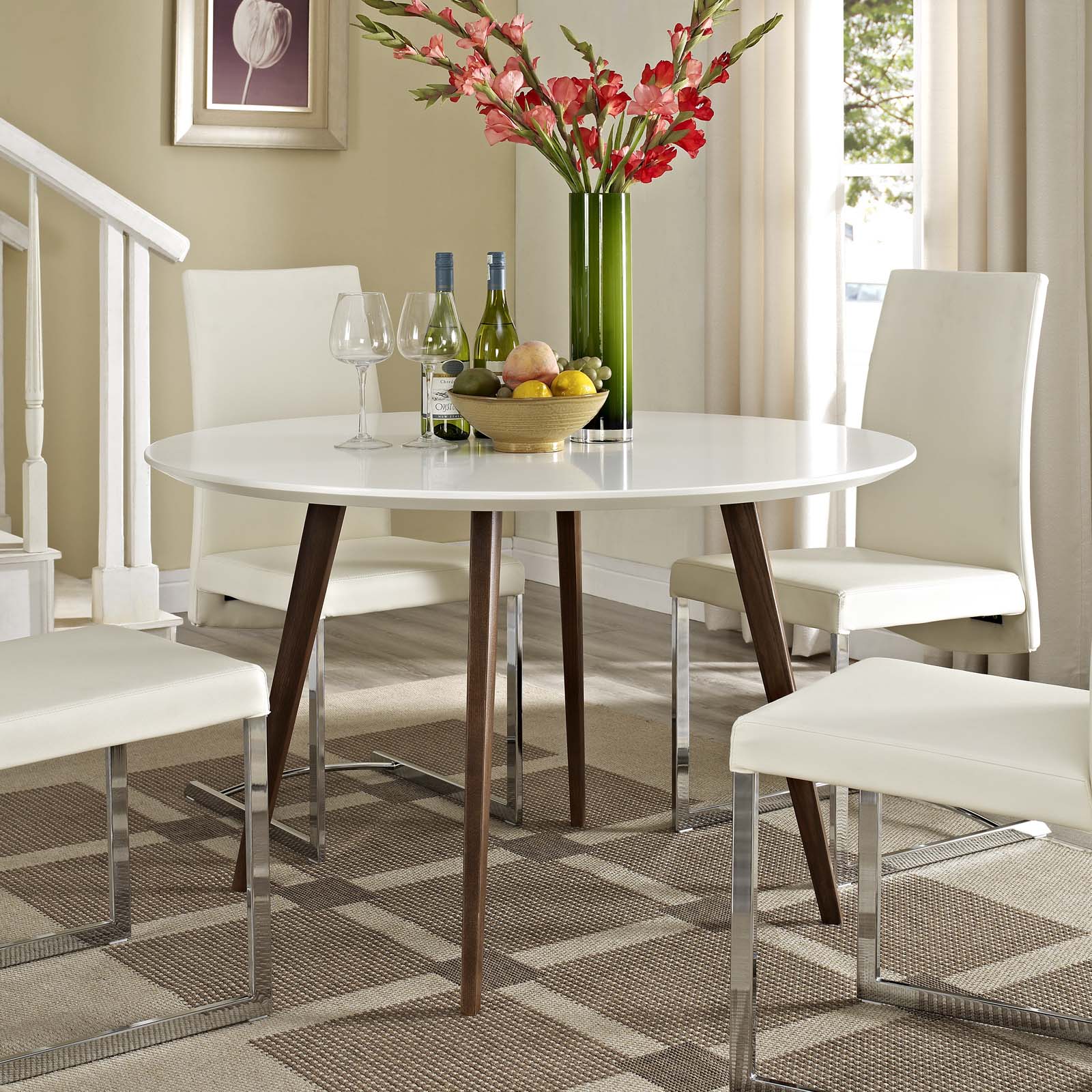 Modway Dining Tables - Platter Round Dining Table White