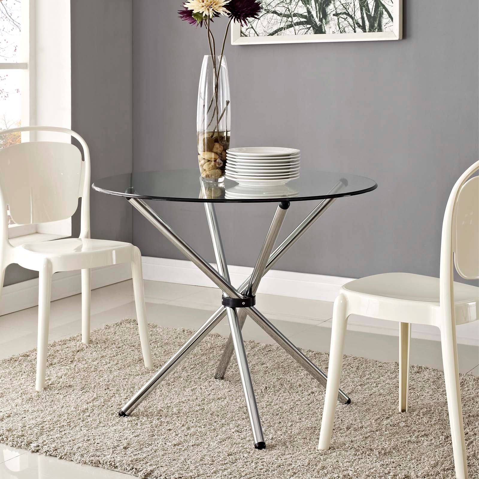 Modway Dining Tables - Baton Round Dining Table Clear