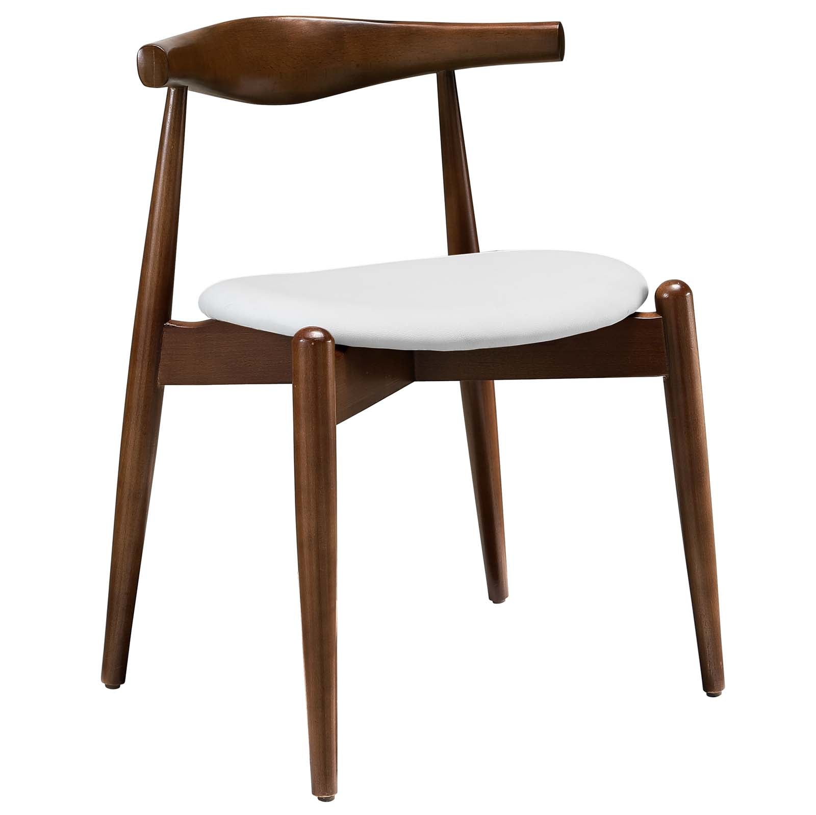 Modway Dining Chairs - Stalwart Dining Side Chair Dark Walnut White