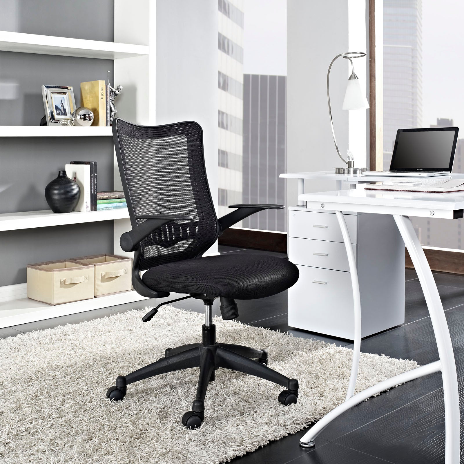 Modway Task Chairs - Explorer Mid Back Mesh Office Chair Black