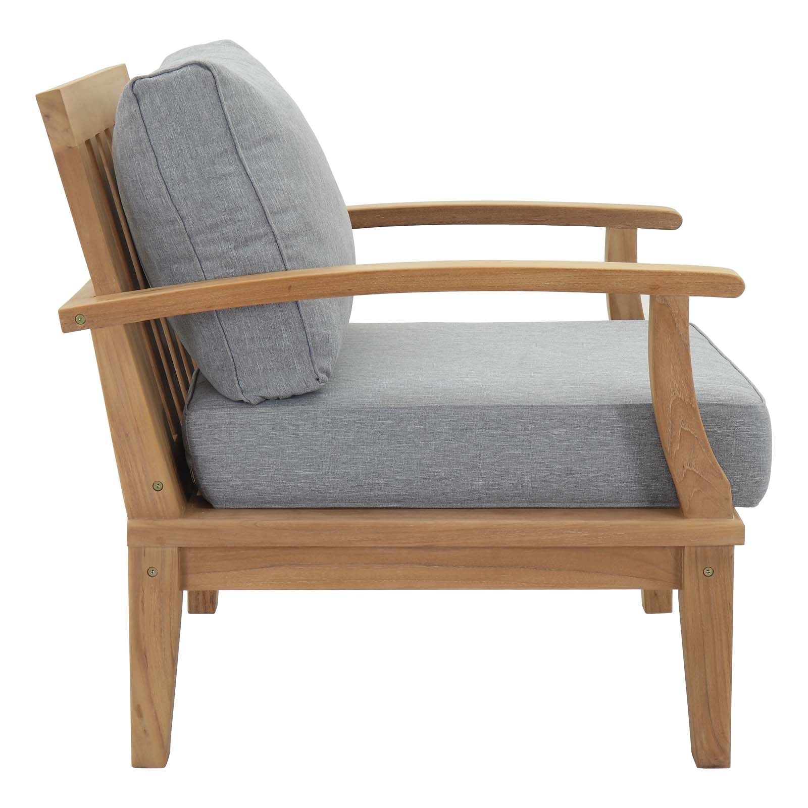 Modway Outdoor Chairs - Marina Outdoor Patio Teak Armchair Natural Gray