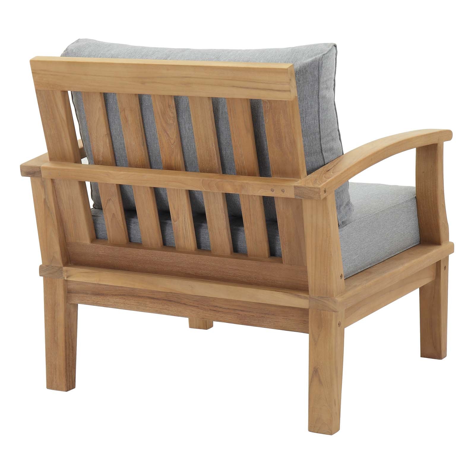 Modway Outdoor Chairs - Marina Outdoor Patio Teak Armchair Natural Gray