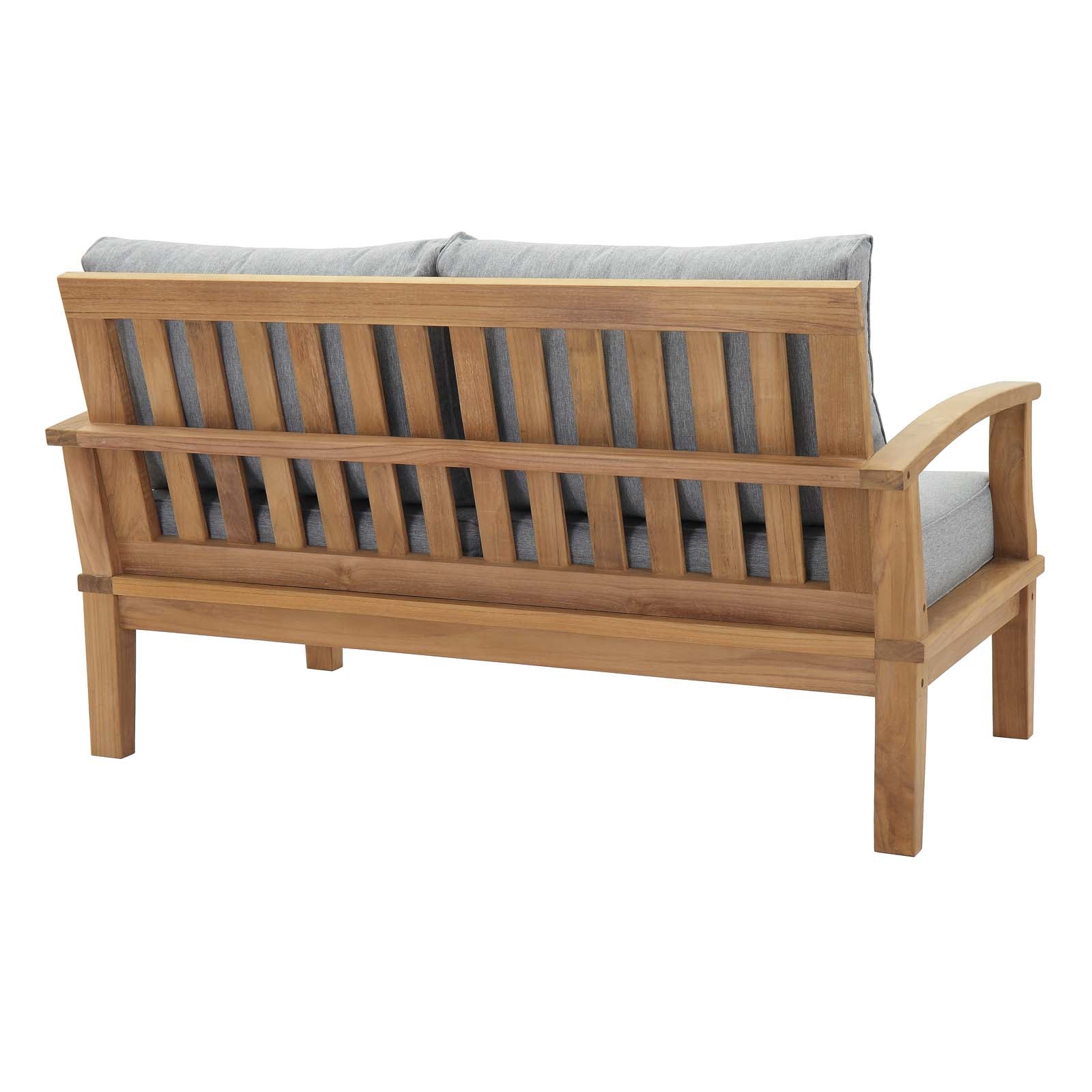 Modway Outdoor Sofas - Marina Outdoor Patio Teak Loveseat Natural Gray