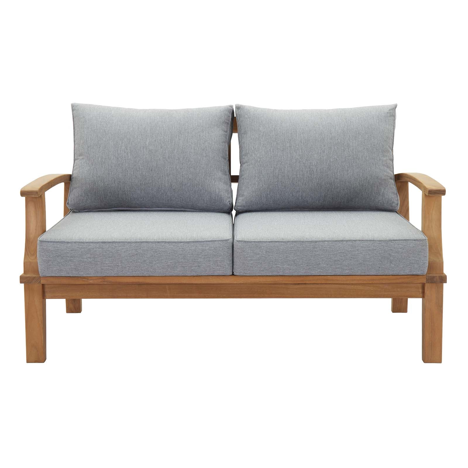 Modway Outdoor Sofas - Marina Outdoor Patio Teak Loveseat Natural Gray