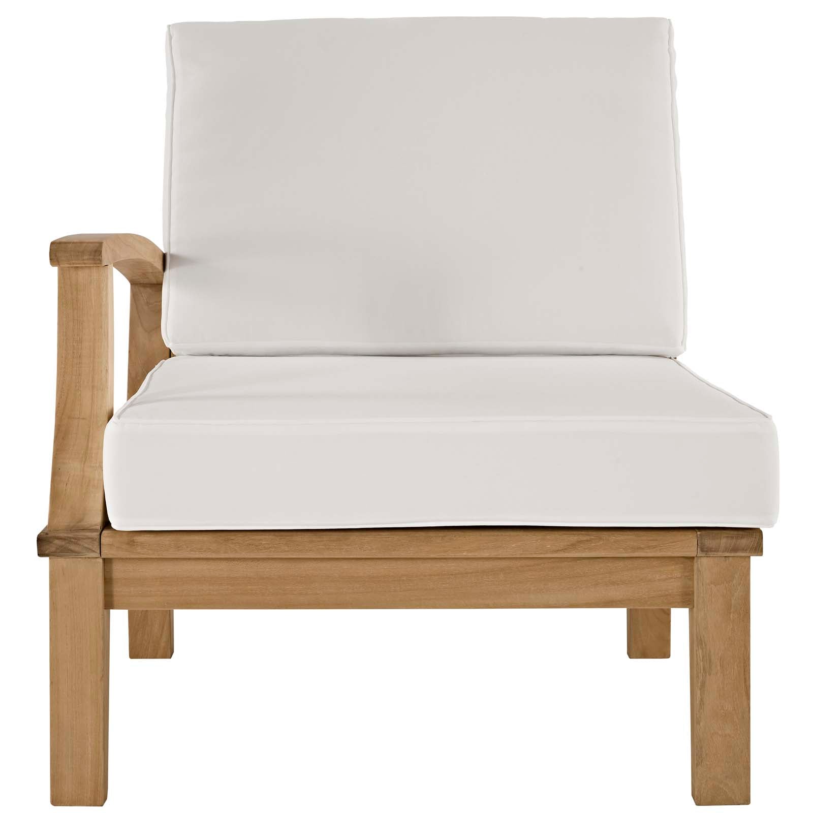 Modway Outdoor Sofas - Marina Outdoor Left-Facing Sofa White & Natural