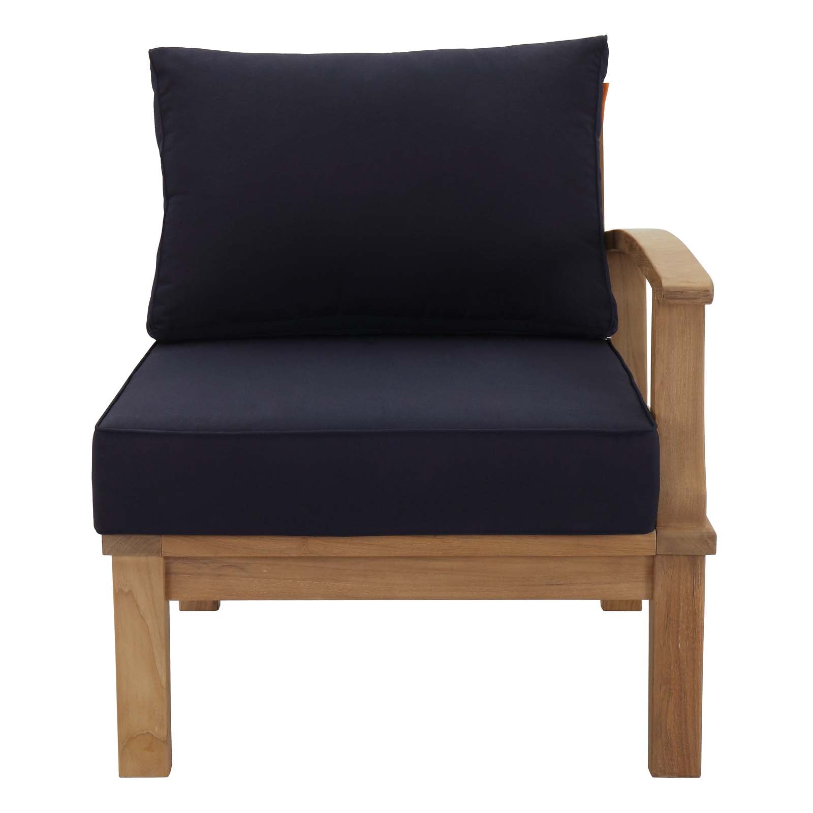 Modway Outdoor Chairs - Marina Outdoor Patio Teak Right-Facing Sofa Natural Navy