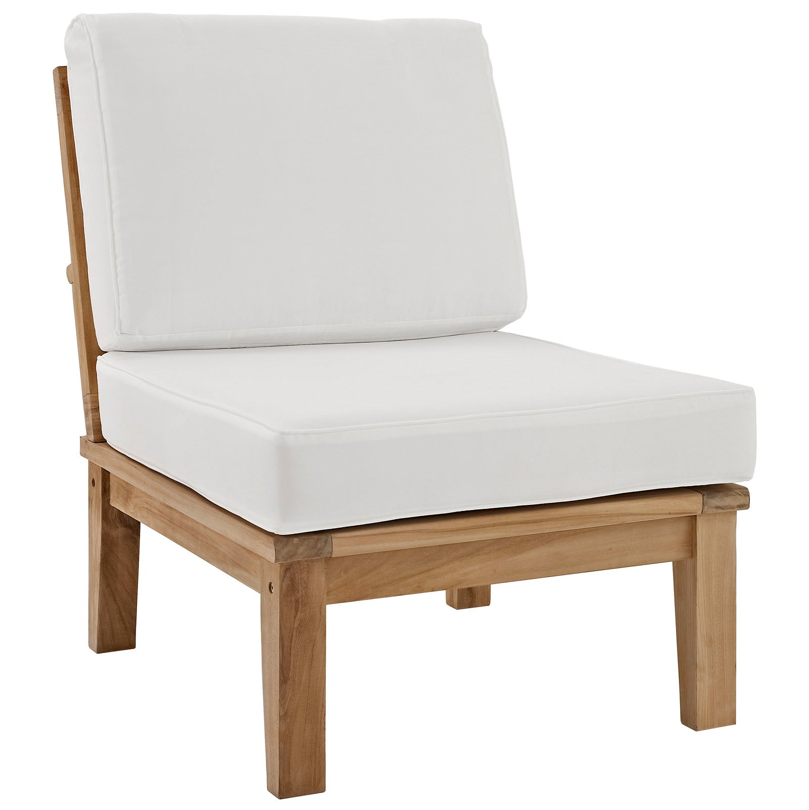 Modway Outdoor Sofas - Marina Outdoor Armless Sofa White & Natural