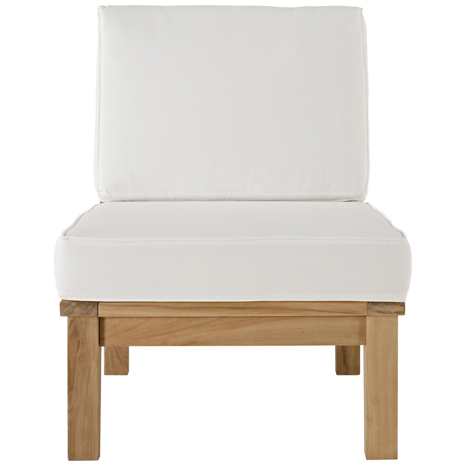 Modway Outdoor Sofas - Marina Outdoor Armless Sofa White & Natural