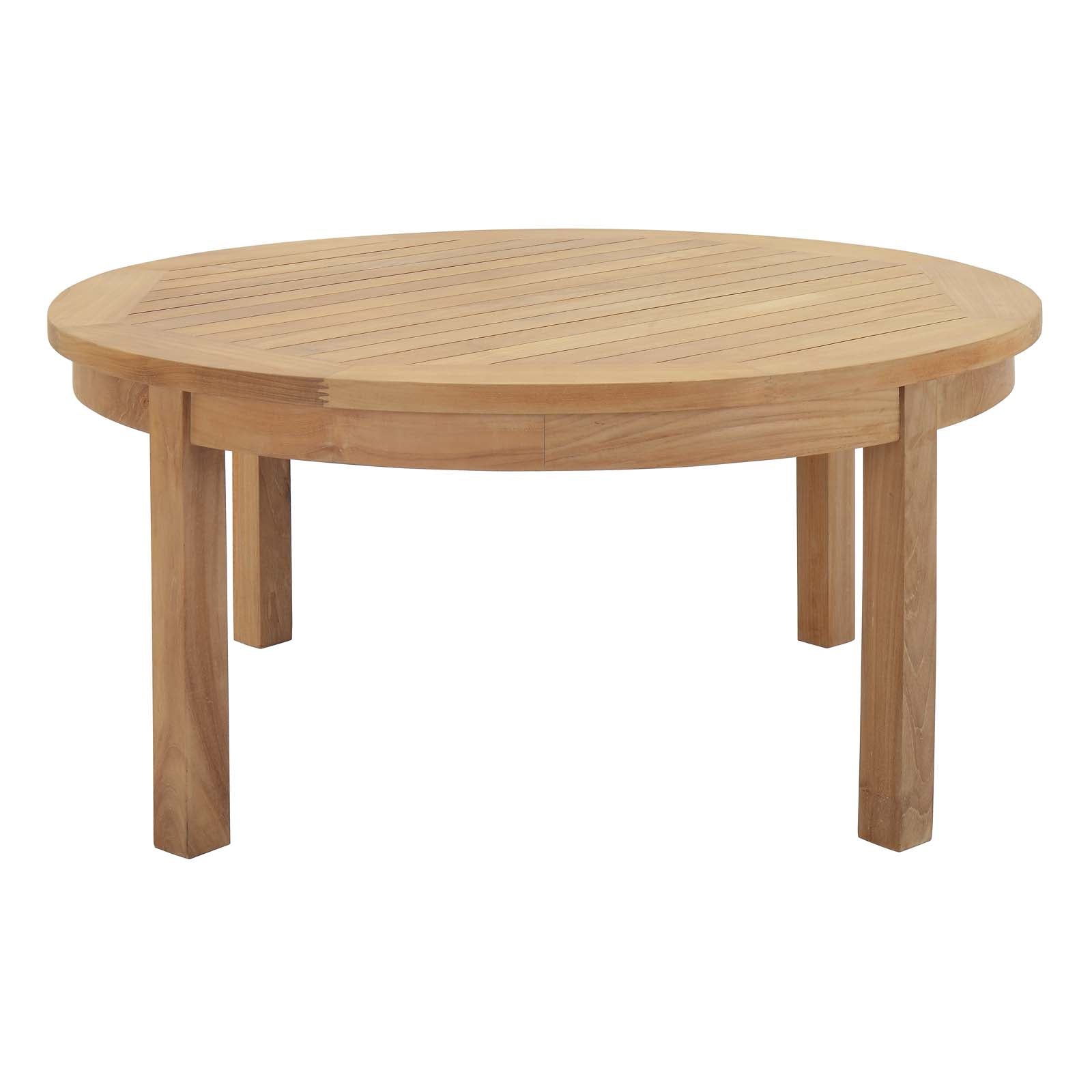 Modway Outdoor Coffee Tables - Marina Round Coffee Table Natural