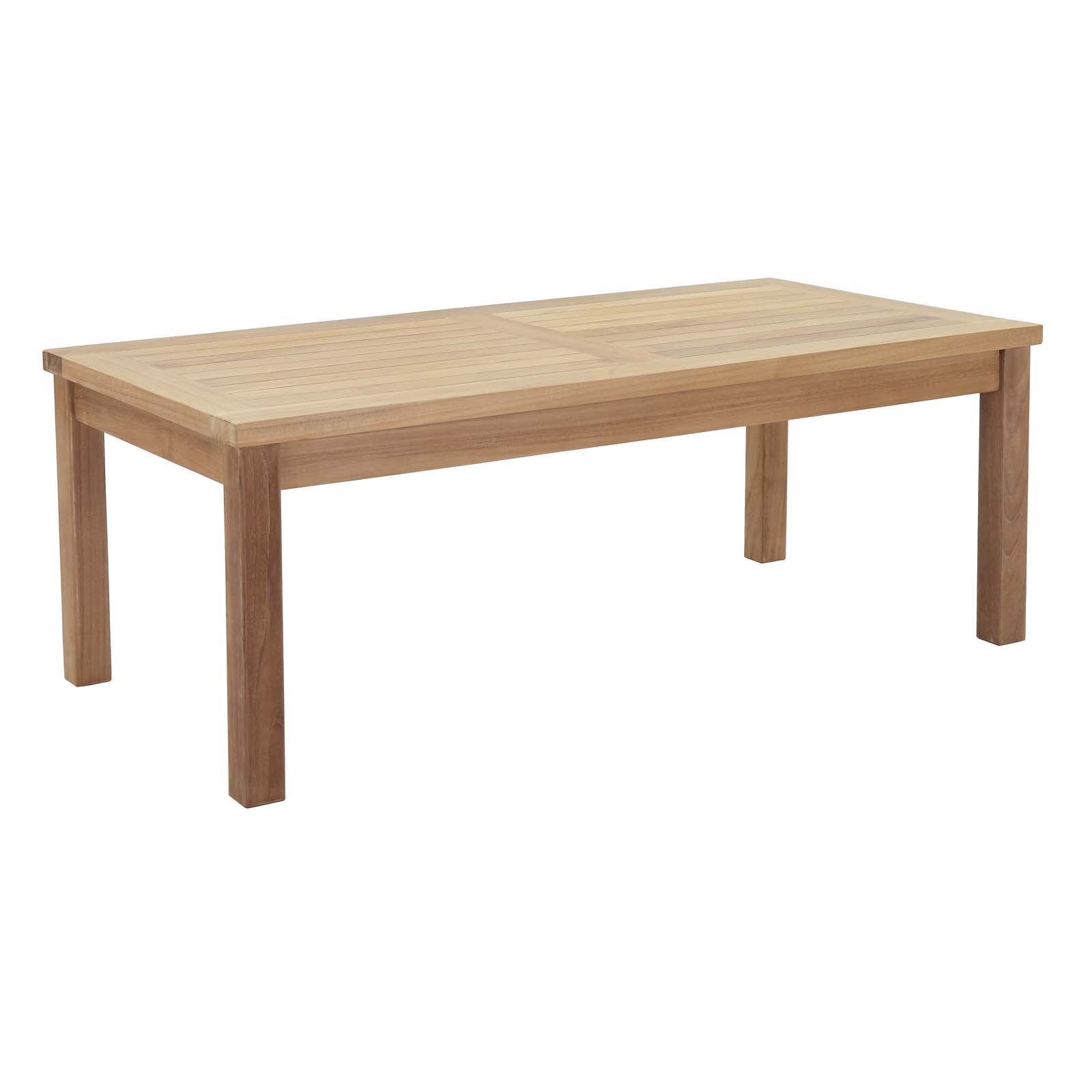 Modway Outdoor Coffee Tables - Marina Rectangular Coffee Table Natural