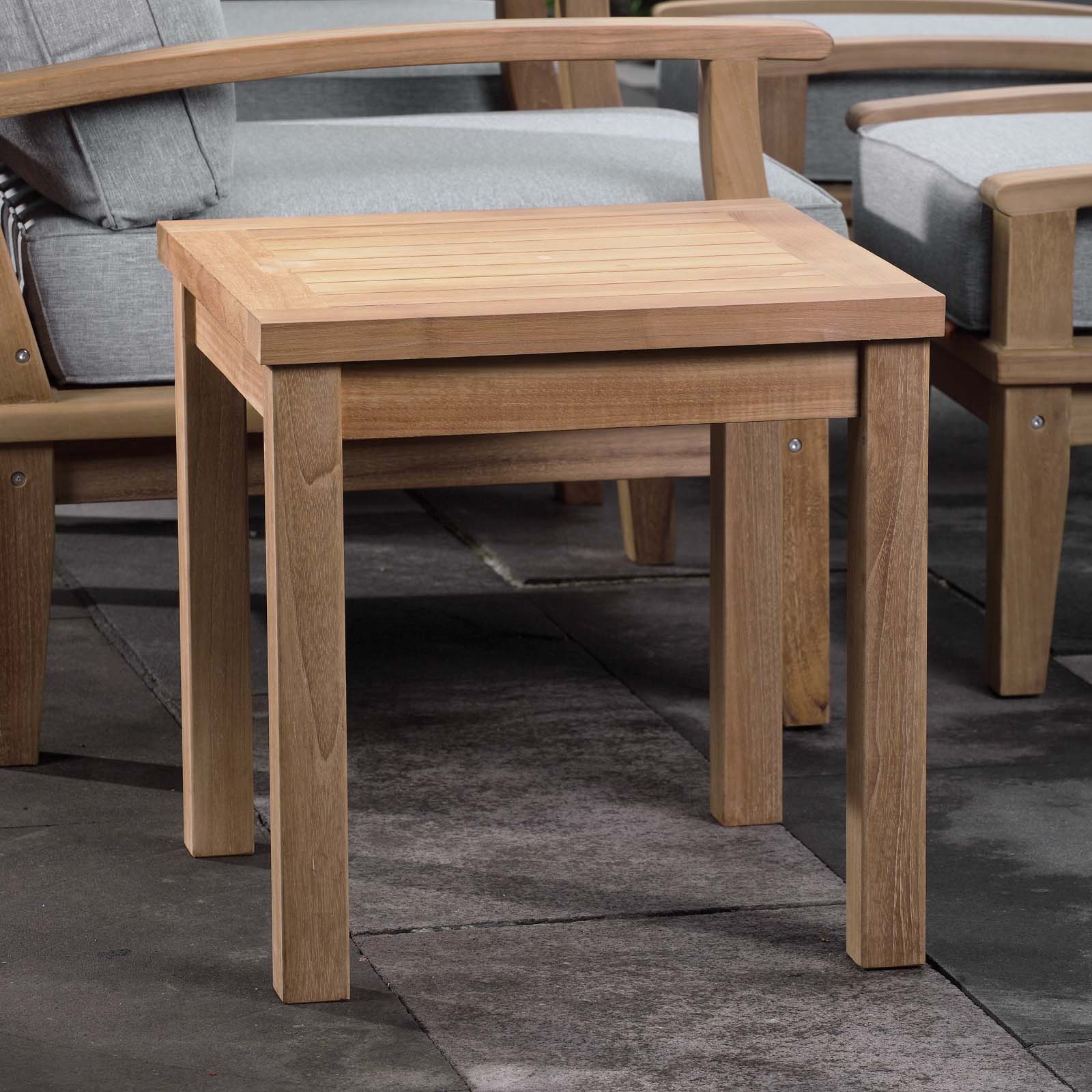 Modway Outdoor Side Tables - Marina Square Side Table Natural
