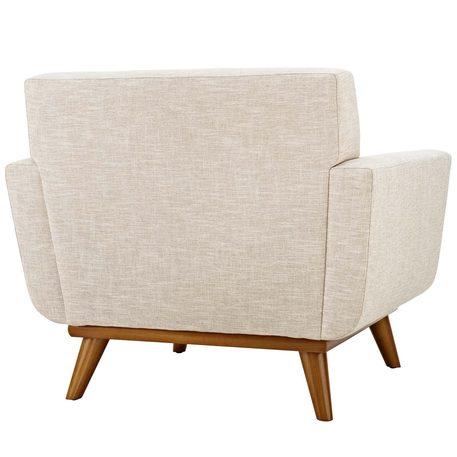 Modway Accent Chairs - Engage Upholstered Fabric Armchair Beige