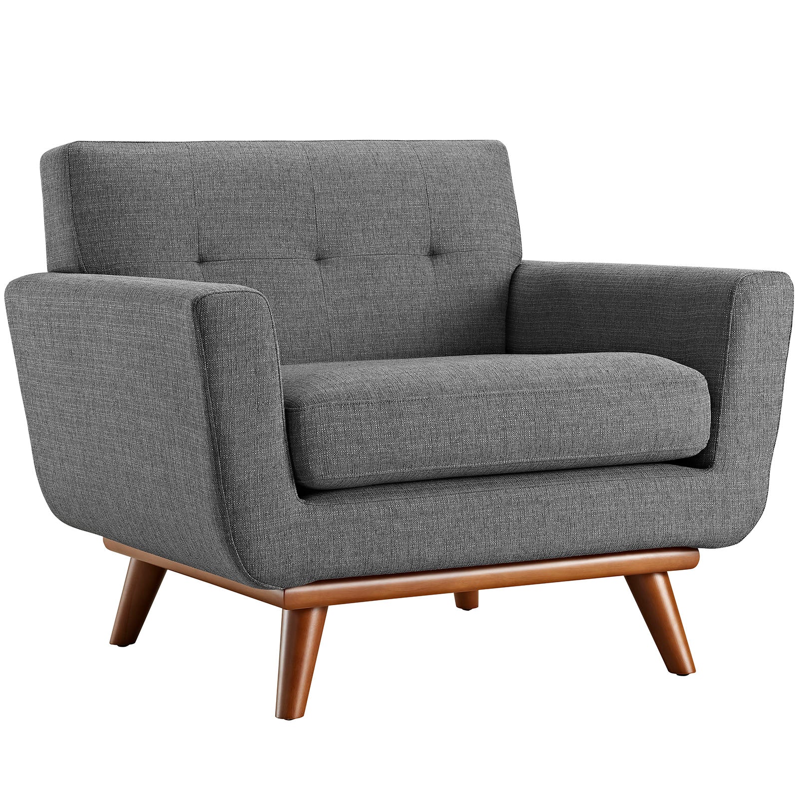 Modway Accent Chairs - Engage Upholstered Fabric Armchair Gray